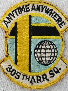 VINTAGE US AIR FORCE 305TH AIR RESCUE & RECOVERY SQUADRON "ANYTIME ANYWHERE"